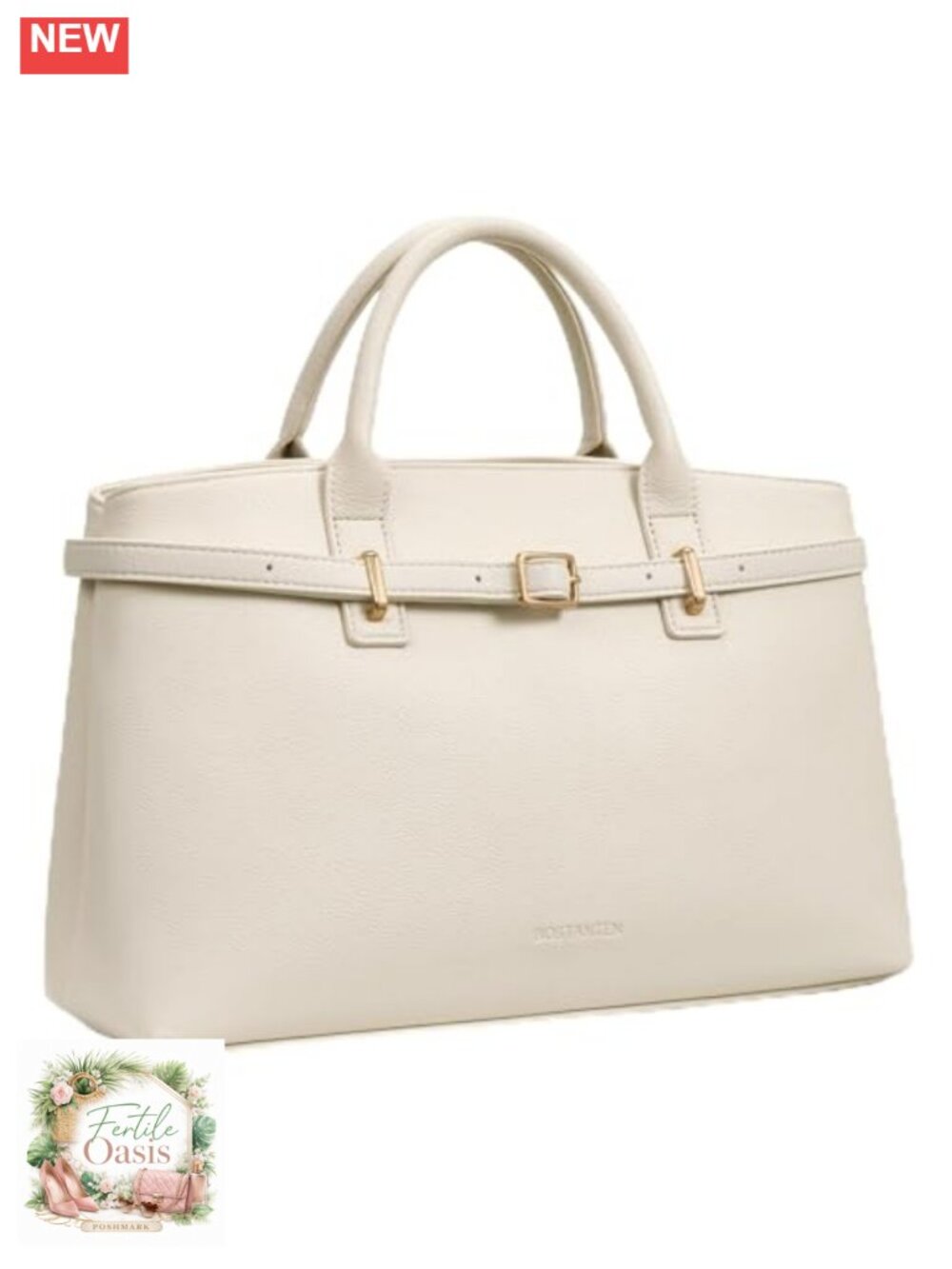 Vegan Leather Satchel Bag Women Structured Work Tote Handbag Removable Strap